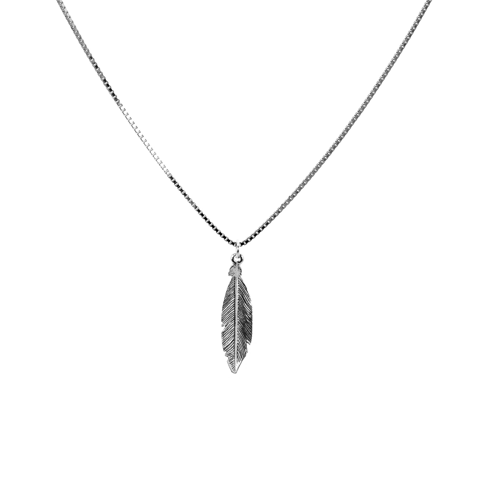 Venezianer Kette Halskette Anhänger Feder mit Kreuz 925 Sterling Silber Damen Herren Halskette