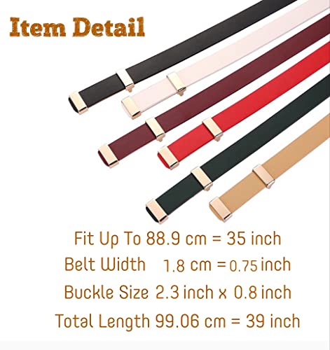 Women's Belt Fashion Premium Ultra Soft Genuine Leather Belts Waist Belt Gold Solid Buckle Waistband4