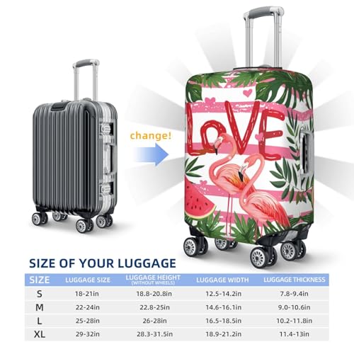 Flamingo Love Luggage Cover Washable Elastic Suitcase Cover Anti-Scratch Travel Luggage Protector Covers for Kids Adult S fits 18-21 inch Suitcase4