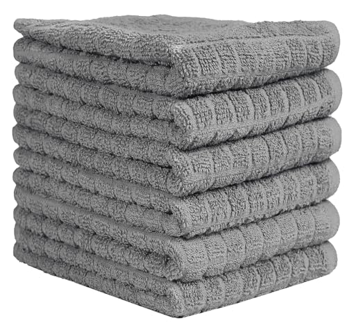 Image of Bumble Kitchen Towels (6 Pack) | 16 inch x 28 inch | 100% Cotton Kitchen Towels | 385 GSM | Soft, Highly Absorbent & Durable Dish Towels for Kitchen | Gray