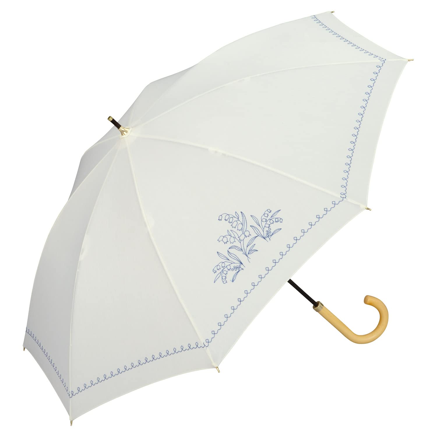 日傘 長傘 T/Cすずらん刺繍 Wpc． オフ 81-33177-101 [晴雨兼用傘 /50cm]