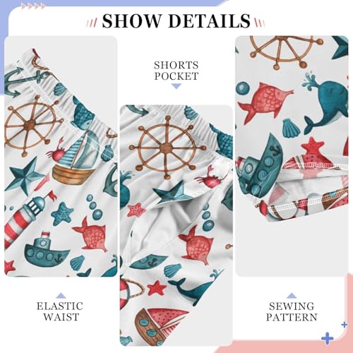 ZZXXB Marine Lighthouse Sailboat Boys Long Pants Soft Trousers Elastic Waist Kids Lounge Bottoms with Pockets S-XL4