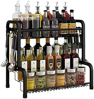 Spice Rack Kitchen Countertop Organizers Storage, 2-Tier Stepped Storage Shelf Can Removable Kitchen Organizer Storage for Spice Can Bottle, Jam Jars, Cosmetic