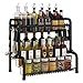 Spice Rack kuchenny, organizer, 2-stopniowy, stopniowy regał magazynowy, puszka, wyjmowany organizer kuchenny, przechowywanie puszek, butelek na przyprawy, słoików na dżemy, kosmetyków (z 8 haczykami)