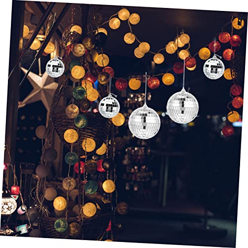 Bolas espejadas Levemolo, 36 piezas, plateadas, para decoración de fiestas, bodas, Navidad y eventos disco, incluye colgante miniatura 4
