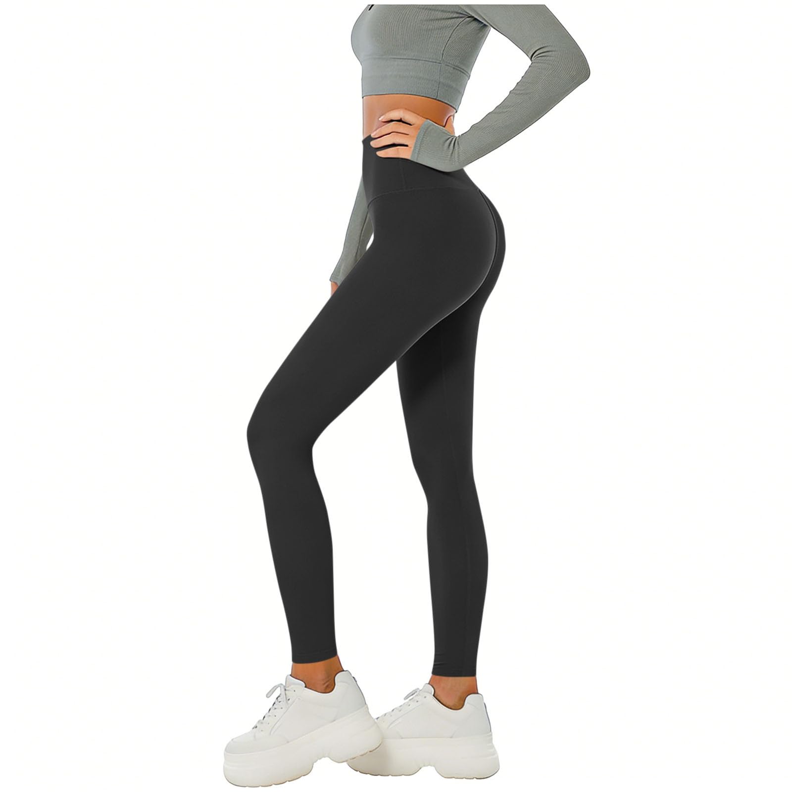 Aopir Women's High Waisted Tummy Control Leggings Soft Non See-Through Yoga Pants Workout Leggings for Gym Running Fitness