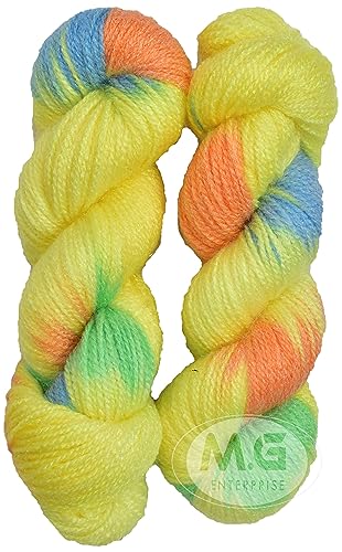 Image of Ganga Lemon (500 gm) Wool Hank Hand Knitting Wool /Art Craft Soft Fingering Crochet Hook Yarn, Needle Knitting Yarn Thread dye SM-GZE