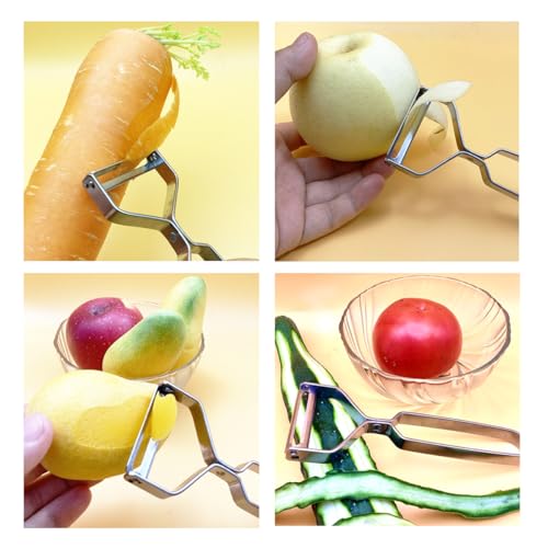 Metal Potato Peeler with 10PCS Replaceable Peeler Blades,Detachable Y Shaped Veggie Peeler for Kitchen,Premium Stainless Steel Fruit Peeler,Ultra Sharp Vegetable Peeler(Silver) - Image 5