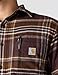 Carhartt Men's Rugged Flex Relaxed Fit Midweight Flannel Long-Sleeve Plaid Shirt, Dark Sepia, Medium