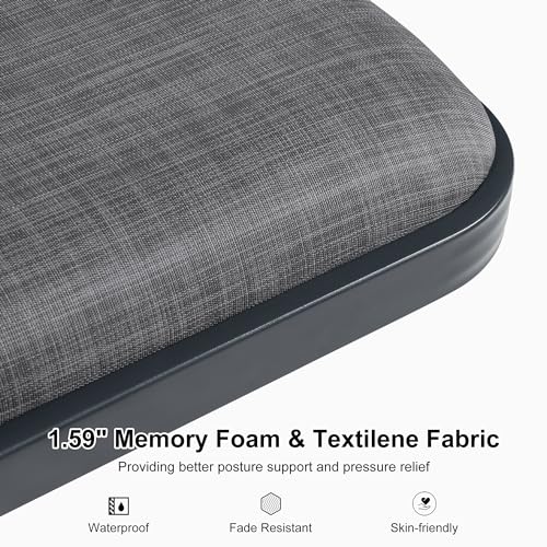 Image of PURPLE LEAF Outdoor Chaise Lounge with Pull-Out Table Heavy-Duty Dark Gray