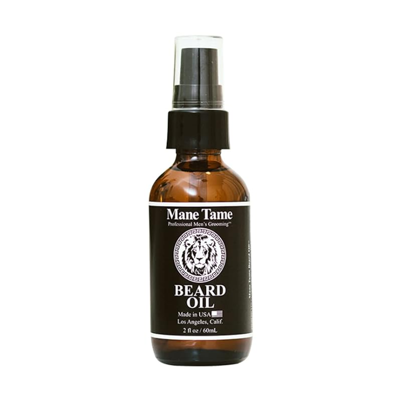 Óleo para Barba Mane Tame com óleo de cânhamo orgânico, frasco de vidro âmbar com pump, 59 mL
