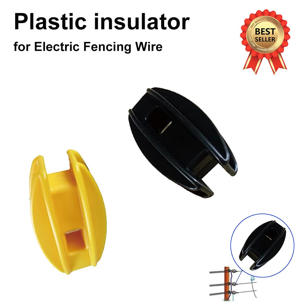 Aislador de cerca electrónica, aislador de cerca de la esquina de 20 pcs, aislador de cerca eléctrico resistente a la intemperie, protección contra los rayos de la valla eléctrica (negro)