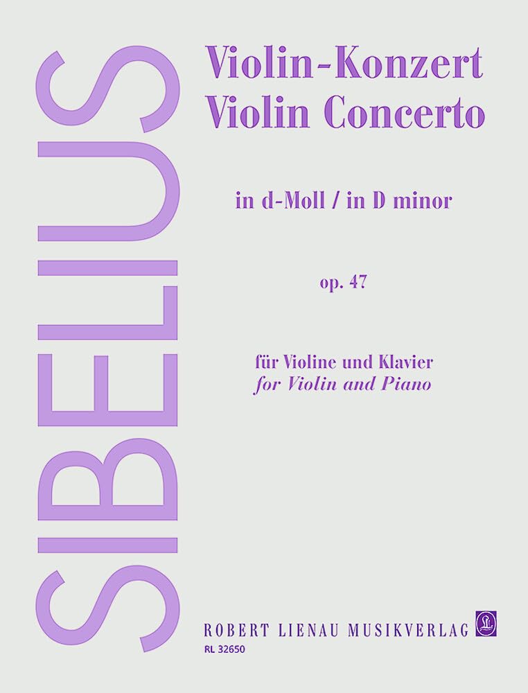 Violin-Concerto D minor: Revised version (1903-1904, rev. 1905). op. 47. violin and orchestra. Réduction pour piano avec parties solistes.