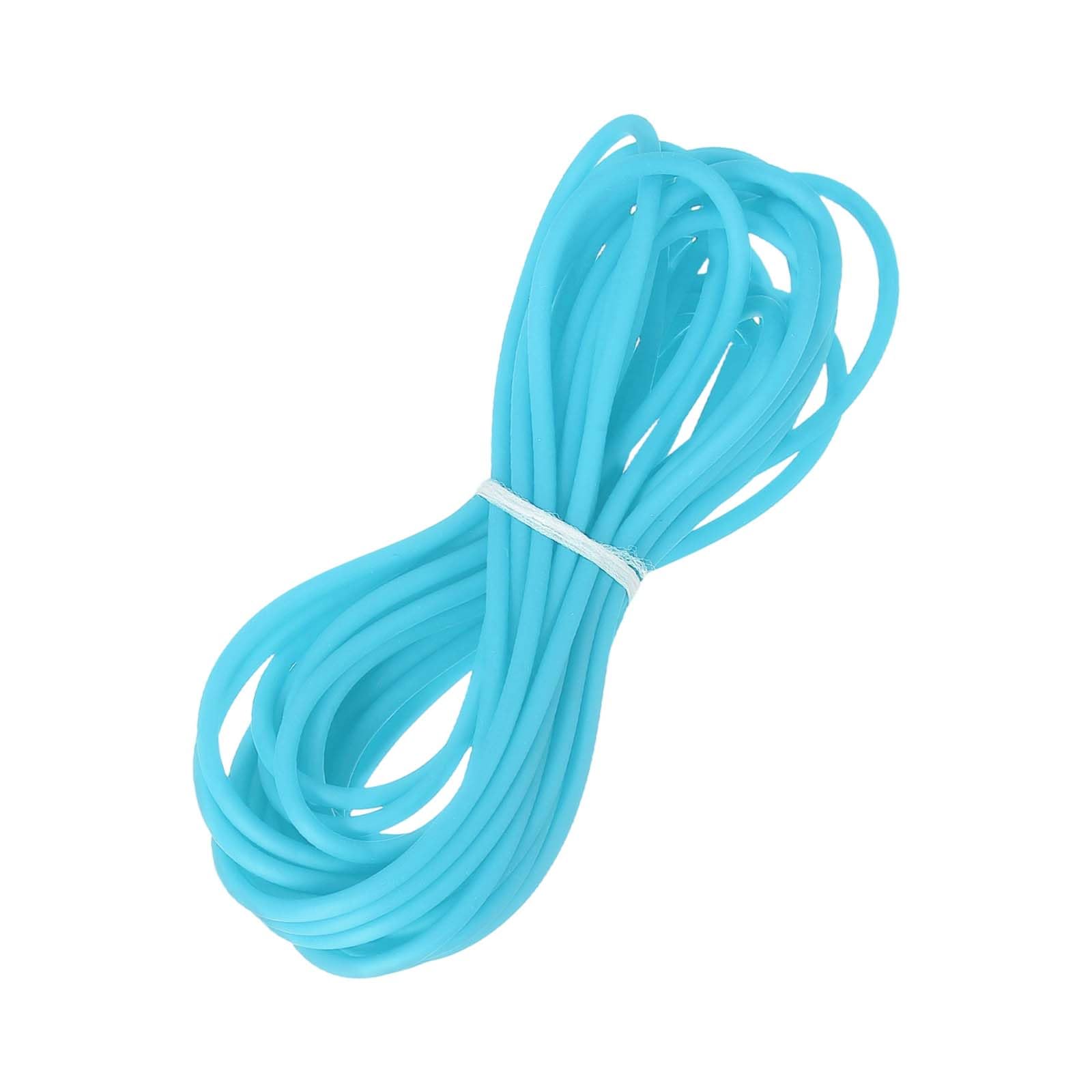 Cordón de goma tubular hueco PATIKIL de 3mm en azul cielo para bisutería y cuentas