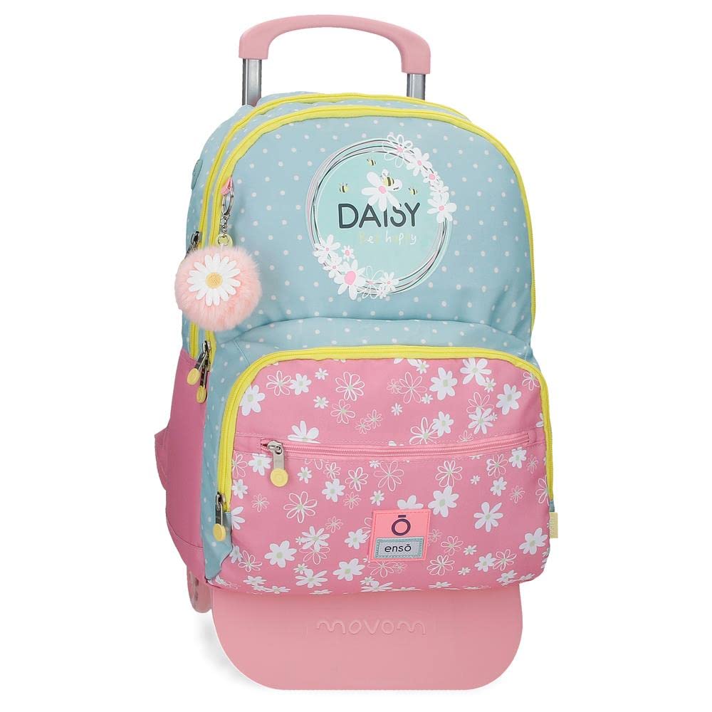 Enso Daisy Mochila Escolar Doble Compartimento con Carro Rosa 33x46x17 cms Poliéster 21,6L