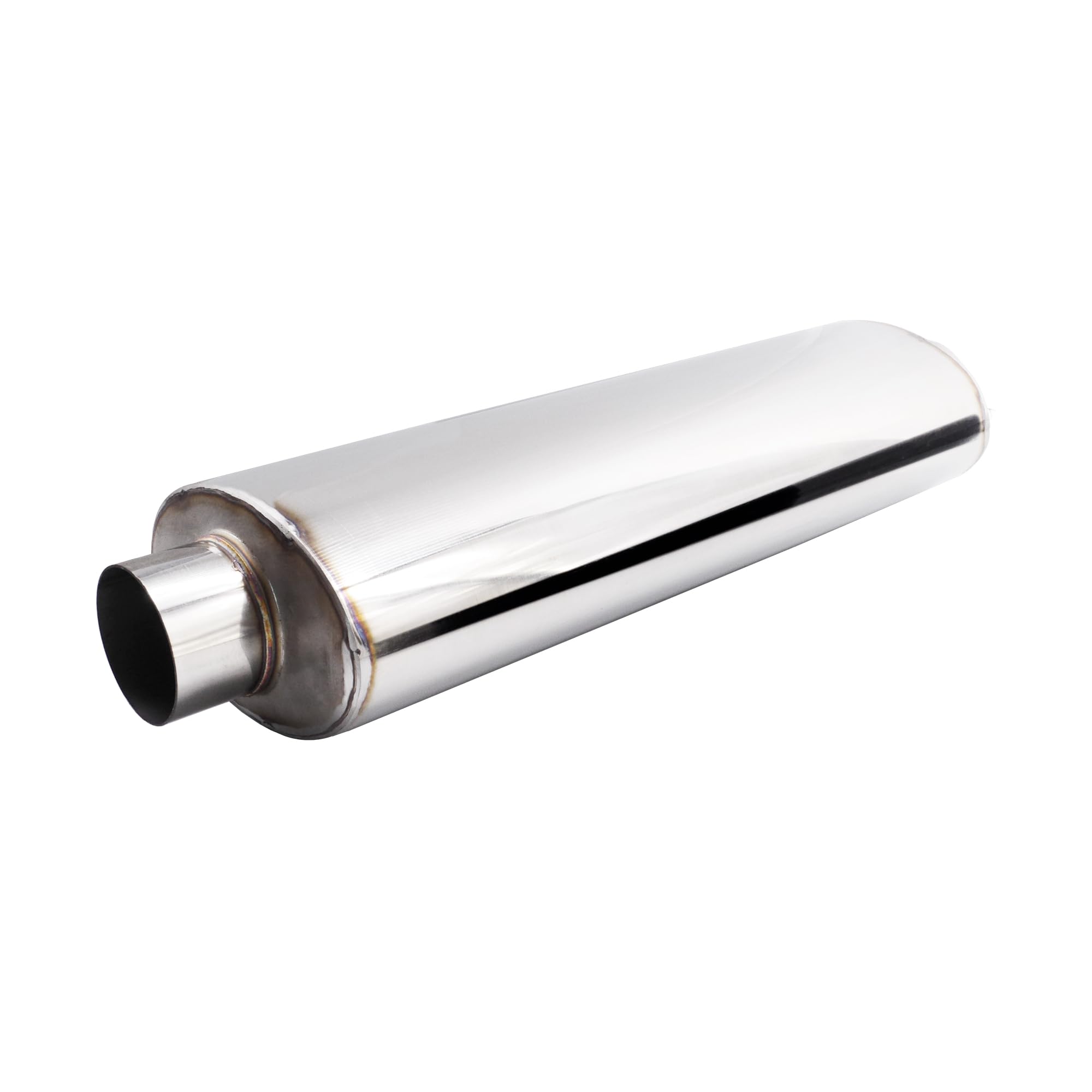 Simoni Racing ESR6 - Silenciador deportivo universal, salida redonda recta, silenciador recto para auto de acero inoxidable, longitud 550 mm