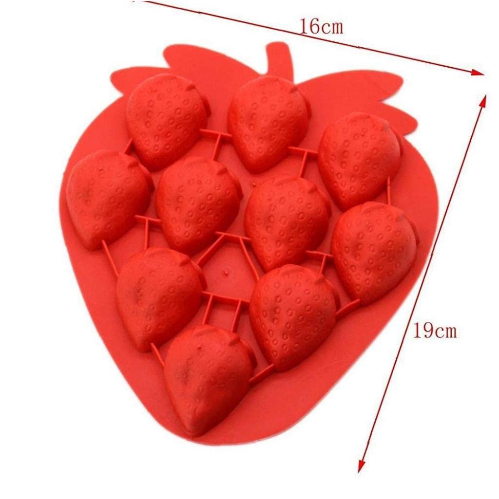Erdbeer Silikonform 3D - Für Eiswürfel, Schokolade & Backen Bis 230°C Hitzebeständig