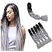 Produktbild ShowJarlly Jumbo Braid Kunsthaar Haar, Ombre Braid Extension, 24 Zoll Kanekalon Haar Flechten Extensions 5 Stücke Für Crochet Twist Flechten Haar Box Braid Zum Einflechten Zöpfe Schwarzes Silber#