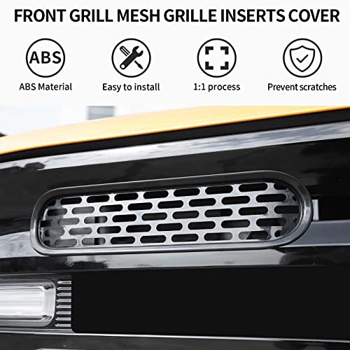 Image of Front Grill Mesh Grille Inserts Cover Frame Trims Kit 6Pcs Fit for Ford Bronco 2021-2026 2 /4 Door Exterior Accessories (Black)