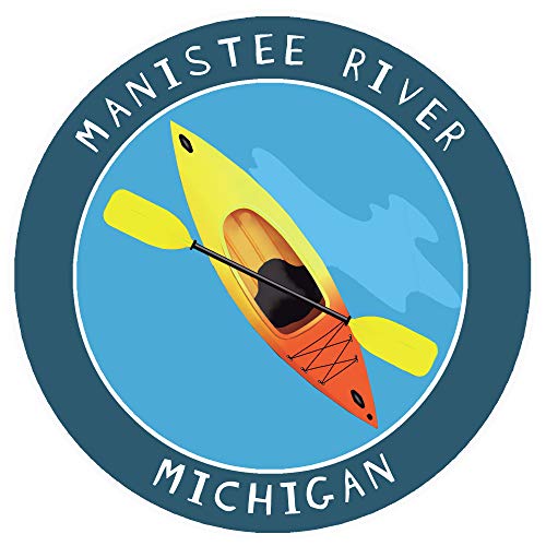 Manistee River Michigan Kayak Decal Sticker Badge Souvenir