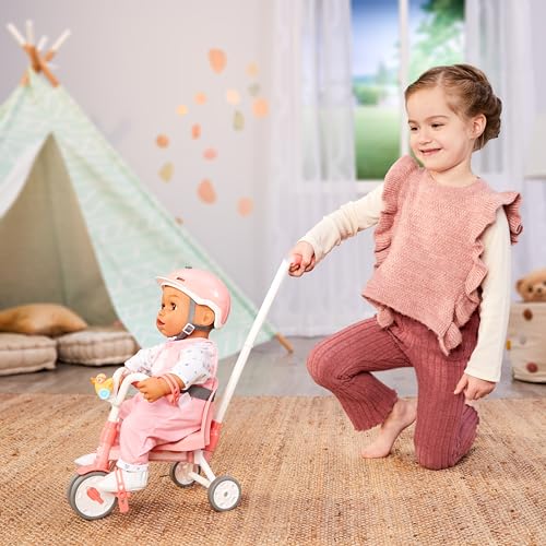Baby Born Baby Doll Tricycle with Push Handle and Rolling Wheels for Indoor/Outdoor Play- Sturdy, High-End Design, Fits Dolls up to 17\", for Kids Ages 3+