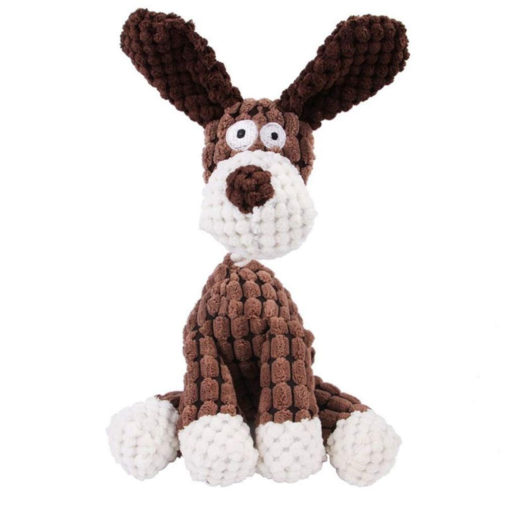 MU Diversión Mascota Perro Juguetes Perrito Masticar Chew Squeaker Chillido Chirojo Sonido Forma Animal Molar Juguetes Entrenamiento Mascota Juguete Perro,Marrón