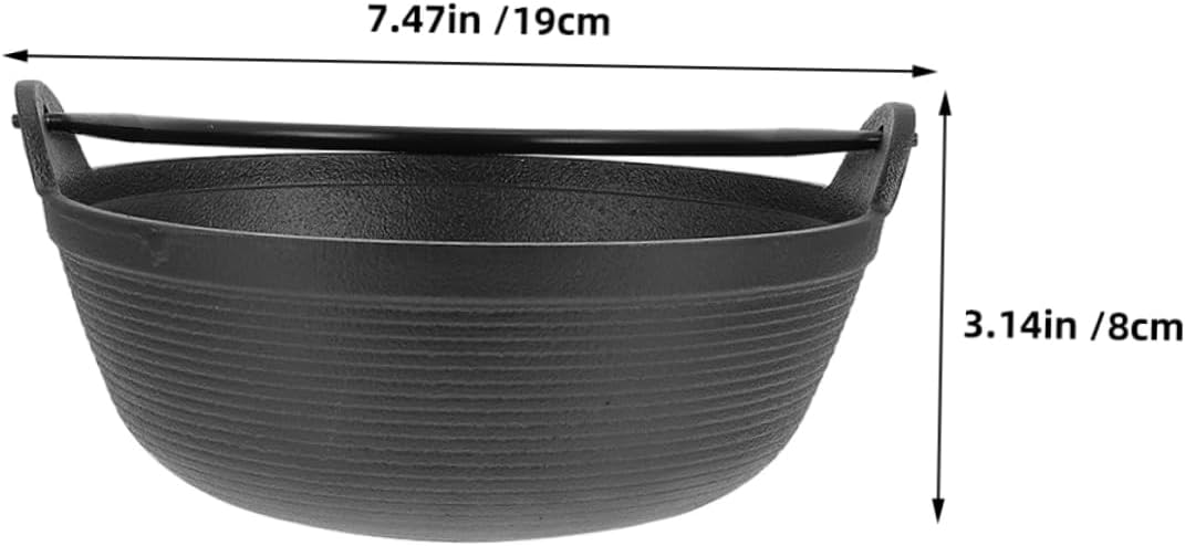 Mobestech Cast Iron Cauldron Pot for Camping and Outdoor Cooking Non-stick for Family Gatherings Capacity Skillet for Picnic and Campfire Use