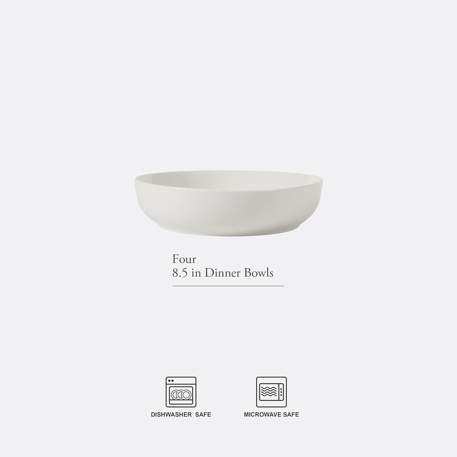 Gibson Home Zen Buffet 6-Piece 41oz Large Pasta Bowls Porcelain Ceramic Chip and Scratch Resistant Shallow Salad Bowl, Serving Bowls, Soup Bowls Set, Dishwasher & Microwave Safe White - Image 2