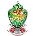 REZIPO Hummingbird Feeder with Perch - Hand Blown Glass - Red - 38 Fluid Ounces Hummingbird Nectar Capacity Include Hanging Wires and Moat Hook (Dark Green)