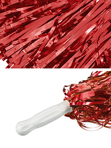 BBTO 1 Pair Cheerleading Poms Plastic Cheerleading Pom Poms for Football Basketball Cheers (Red)
