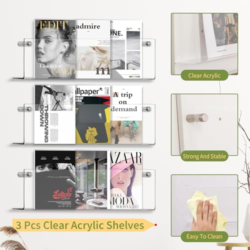 Genmous & Co. Genmous 3 Pack Clear Acrylic Magazine Holder thumb #6