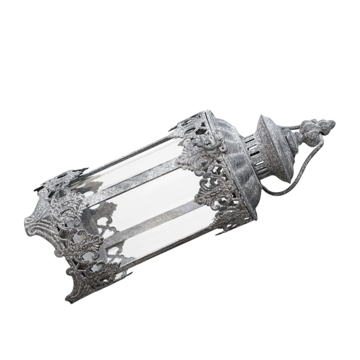 PRETYZOOM 1pc Retro Lantern Wrought Iron Lantern Metal Tea Light Holder Vintage Metal Lanterns LED Decor Rustic Candle Lanterns Antique Metal Lanterns Decorative Hanging Old Fashioned