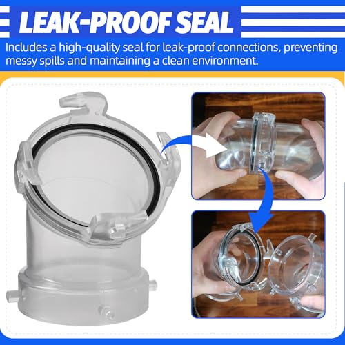 Image of 45 Clearview RV Sewer Hose Adapter with 3 inch Bay Lug - Durable, Leak-Proof Connection (Pack of 2)