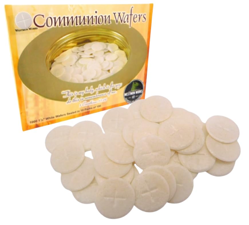 Communion Bread Thin Round Wafers 1 Inch Unleavened Kosher Made in USA, 1000 Count