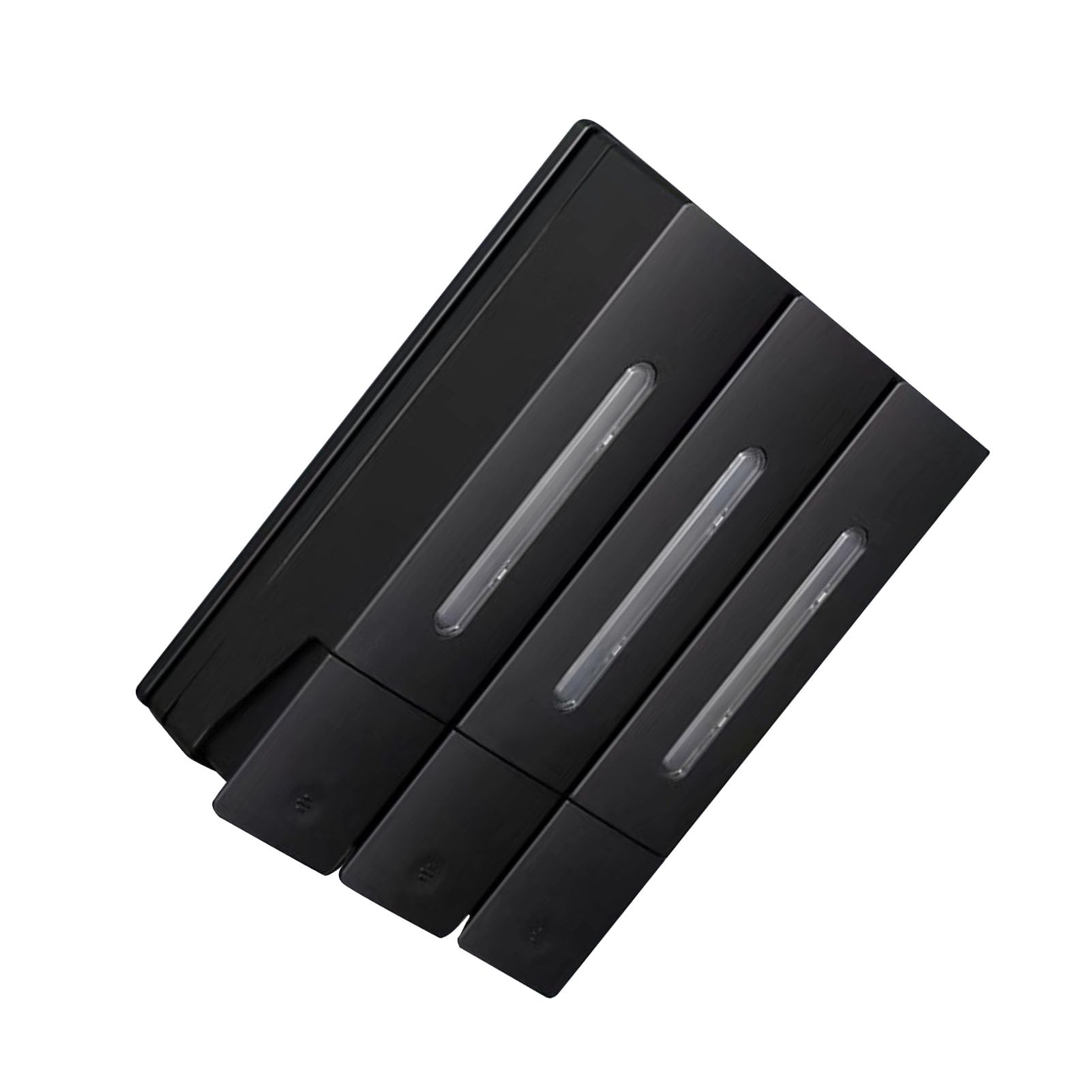Omabeta Dispenser di Sapone per Doccia Efficiente Shampoo e Balsamo per Lavaggio del Corpo per Bagno di Hotel, 1200 Ml 3 Camere (Nera)