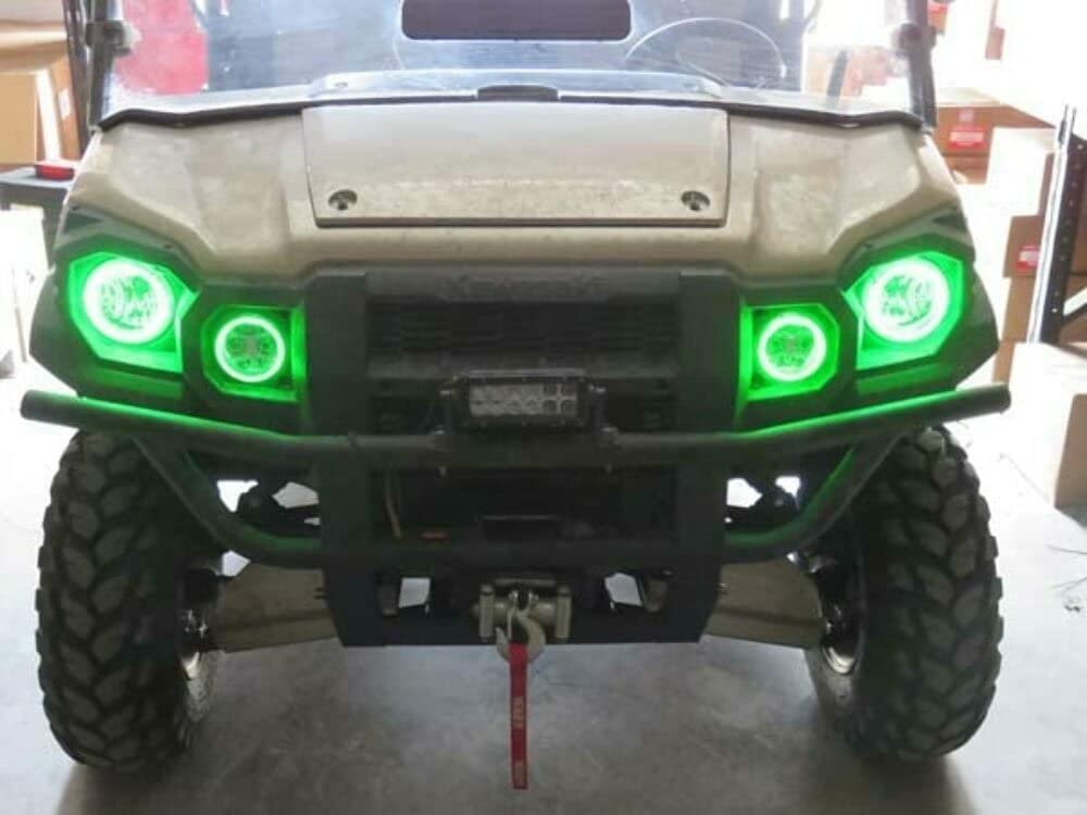 SNORKELYOURATV SYA Angel Eyes LED Halo Accent Light Kit | Compatible with Kawasaki Mule Pro FX/FXT | UTV Side by Side Accessories | Red