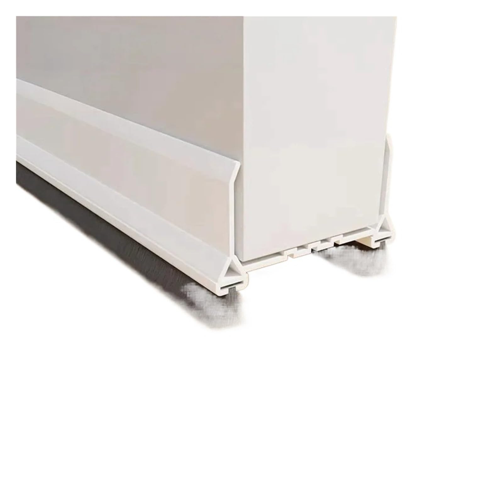 Draft Excluder For Doors 97cm Door Bottom Seal Strip With Brush PVC Dustproof Soundproof Snap-in Installation Gap Door Draft Stopper Weatherstrip(White)