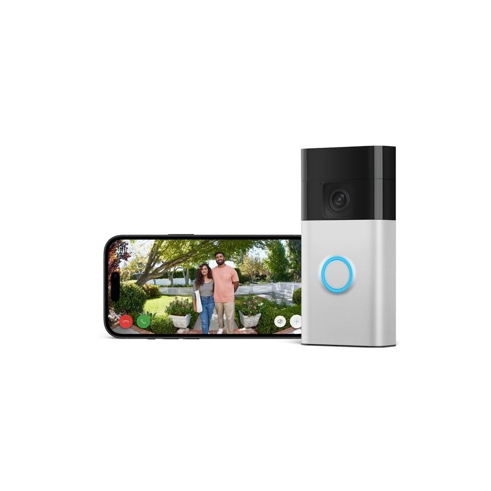 Ring Battery Video Doorbell Camera (Satin Nickel) | Wireless Smart Doorbell with HD Video | Motion Detection | Two-Way Talk | Built-in Battery | Easy 5-Min DIY Installation