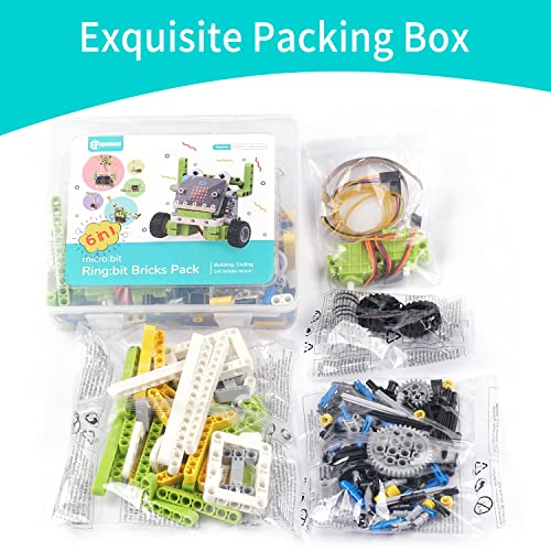 Image of ELECFREAKS microbit Ring:bit 6-in-1 Starter Kit, Programmable Makecode Coding Learning Kit with 200+ Building Blocks(Without Micro:bit)
