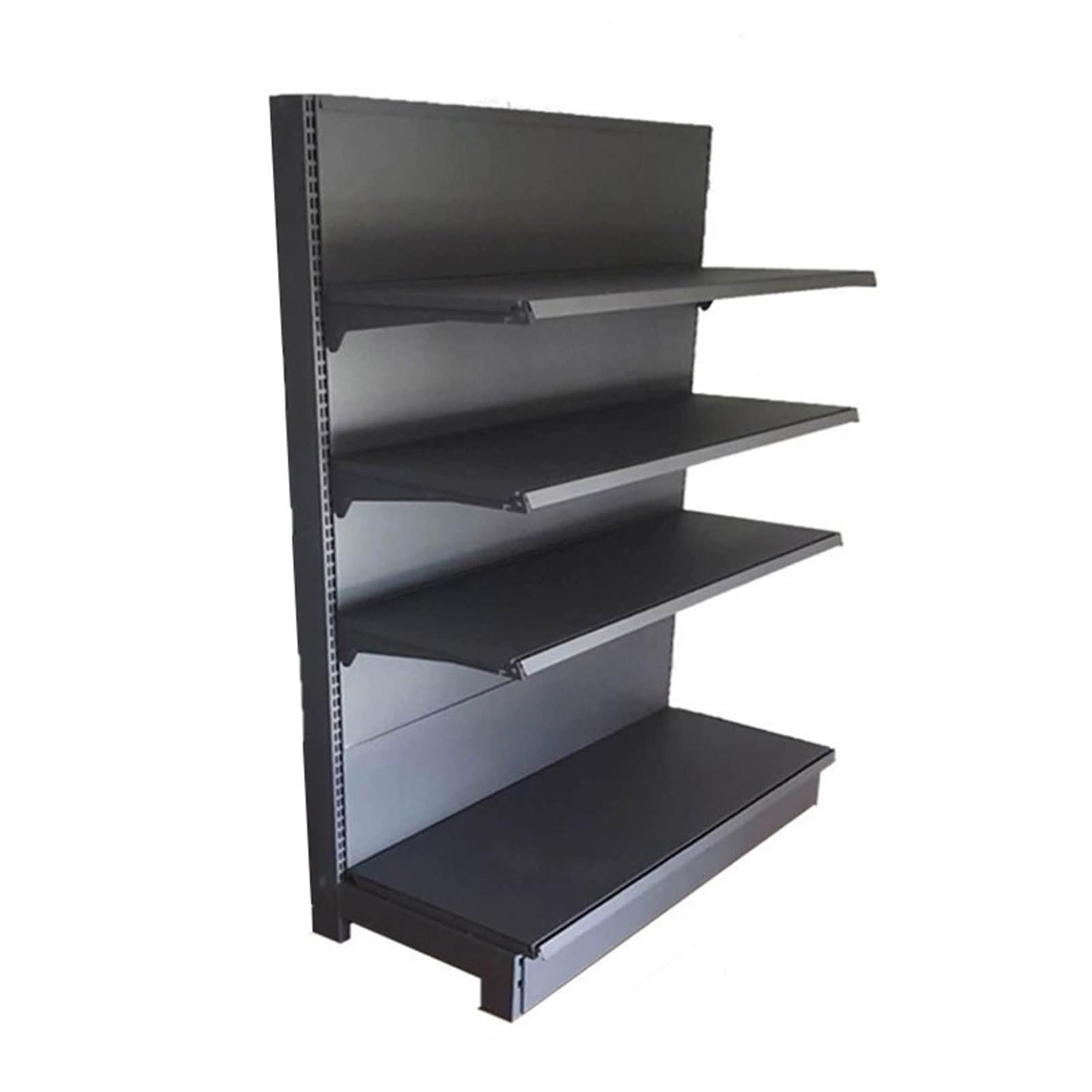 Retail Gondola Shelving Wall Display Rack - Supermarket Shelves, Convenience Combination Shelves?for Retail Convenience Grocery Office Supply Or Liquor Stores(Black,120 * 43 * 165cm)