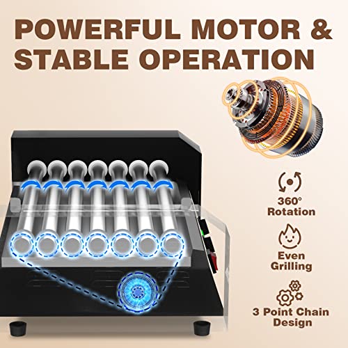 Wantjoin Hot Dog Grill Machine, Commercial Electric Hot Dog Roller Sausage Machine Hot-Dog Grill (7 Rollers Without Cover,Black) #TOP2