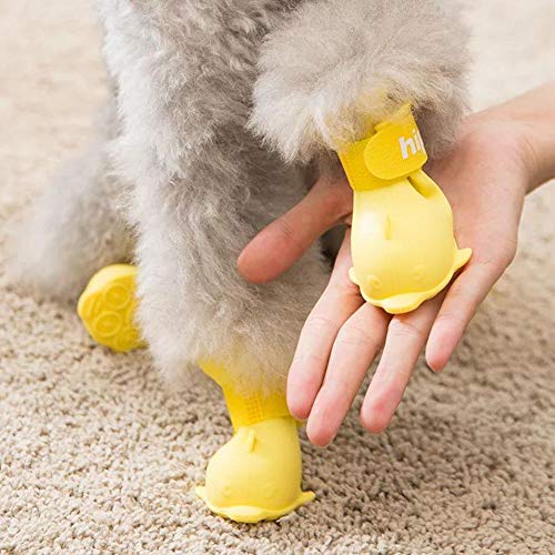 Yeduzyn 4Pcs Waterproof Dog Boots Dog Shoes For Snow And Rain Teddy Pomeranian Bichon Small Size Dogs (Yellow, Small) #TOP7