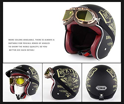 LALEO personalità Costume Vintage Harley Open Face...