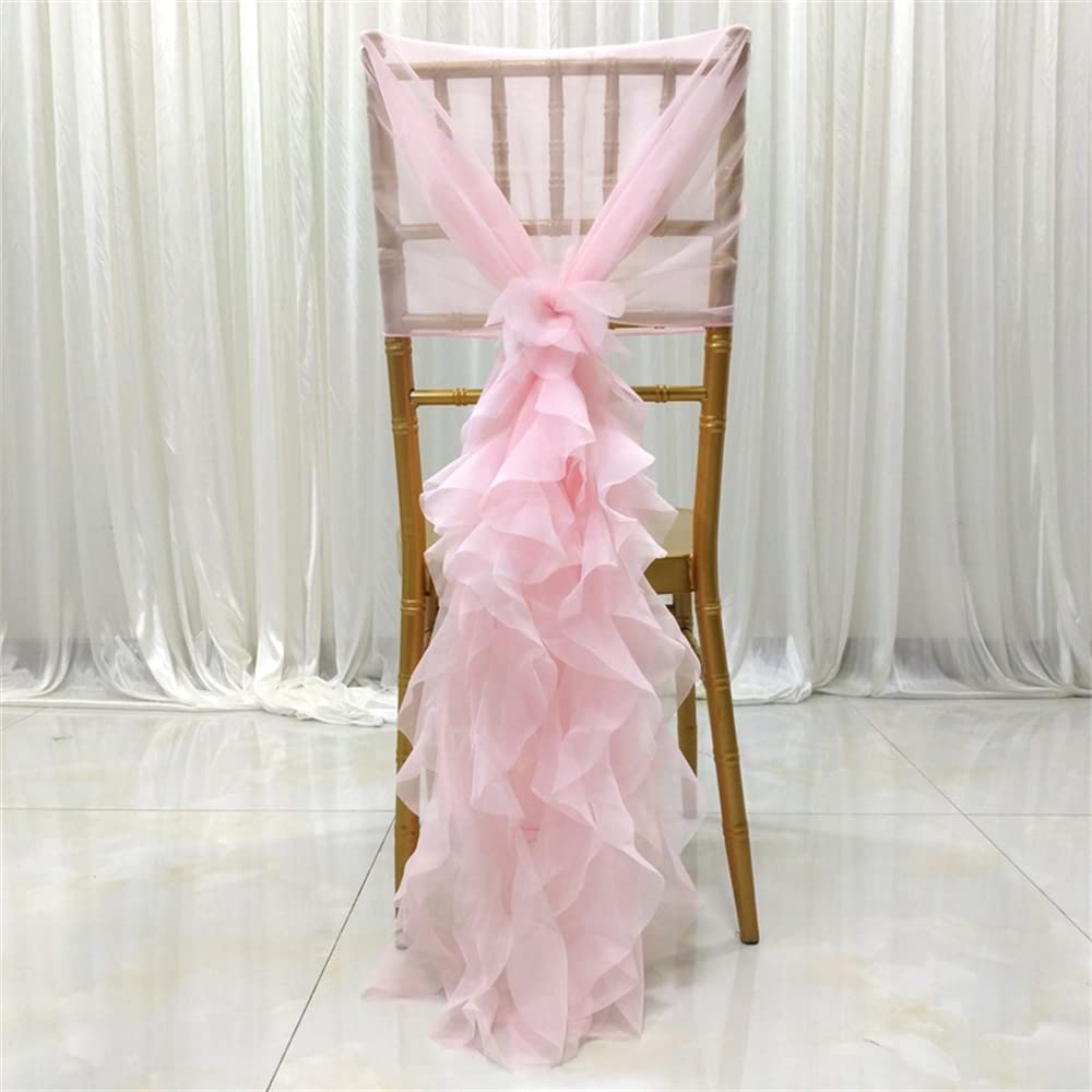 Highdi Bänder aus Organza Schleife Stuhlhusse, Stuhl Schärpe Band Schleifen Stuhlhussen für Draußen, Hochzeit, Ceremonie, Party, Veranstaltung, Geburtstag Dekoration (25pc,Rosa)