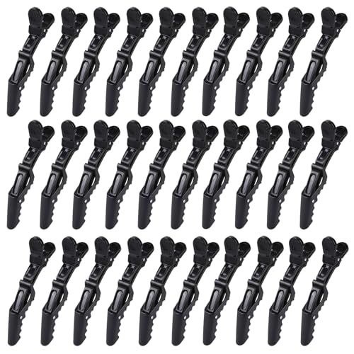 HH&LL 30pcs Alligator Styling Sectioning Hair Clips (Black)