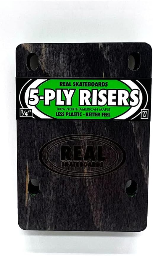 Real Skateboards Risers Wood 5-Ply Venture Truck Fit 1/4'' (Pair) Maple Riser