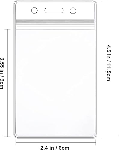 Miniatura 2 de 10 soportes para tarjetas de identificación, transparente, vertical, impermeable, de plástico, para oficina, escuela, evento, conferencias