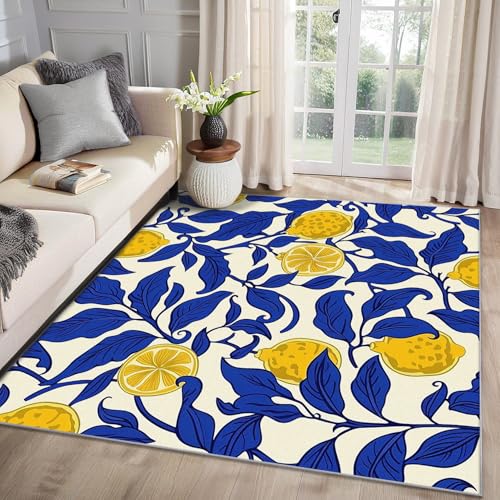 Tapete decorativo 5x7 cortado lavable antideslizante