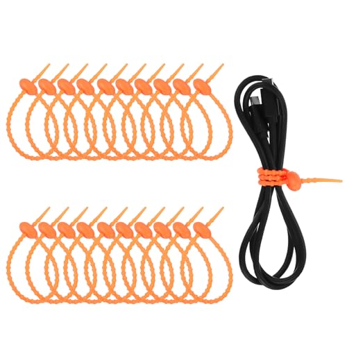 uxcell 20pcs Attaches Silicone 8.5" Orange Rouge
