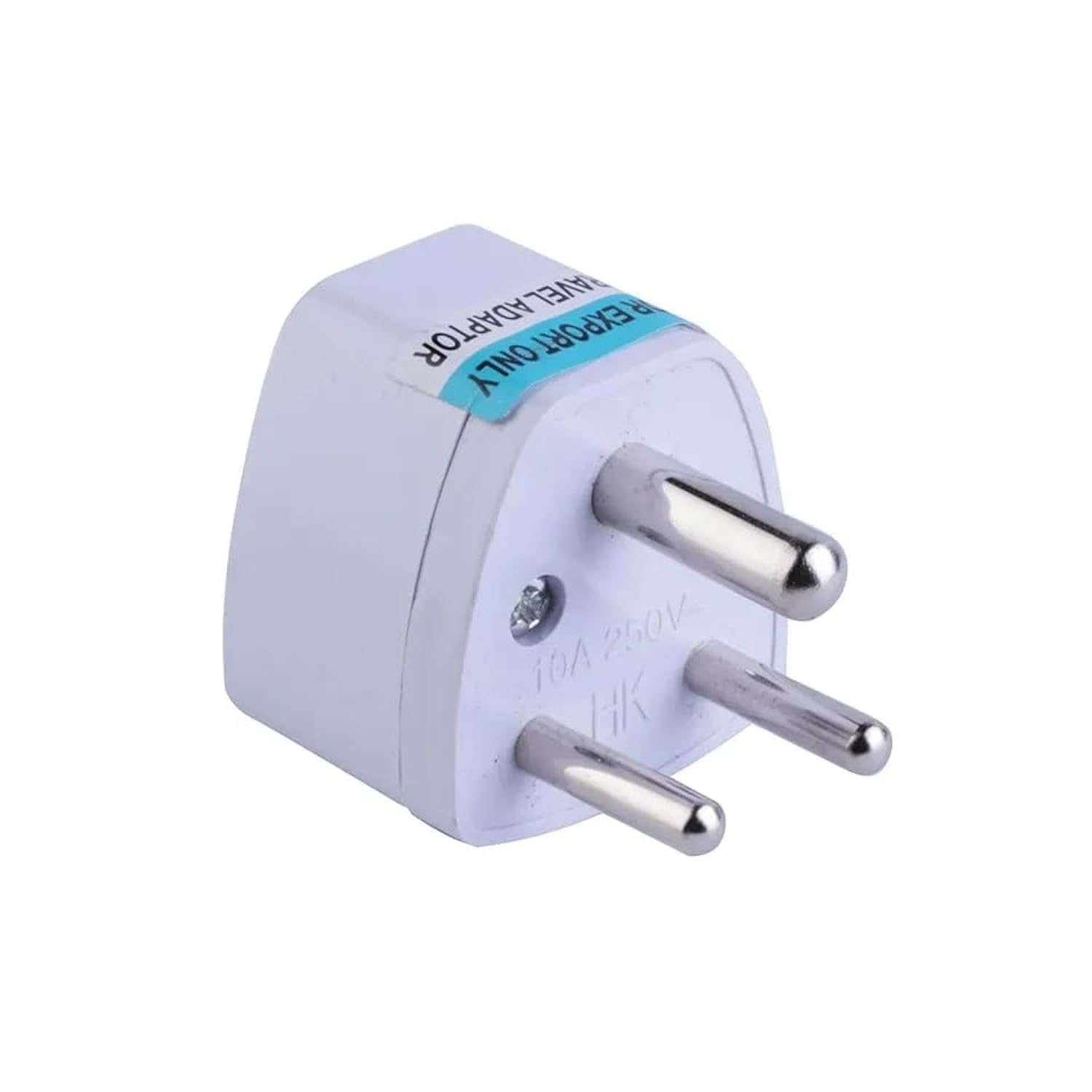Universal Adapter 10A Converter 3 round pin socket - 1pc, Little plug, India, Nepal, Sri Lanka and Bhutan - Type D plug.
